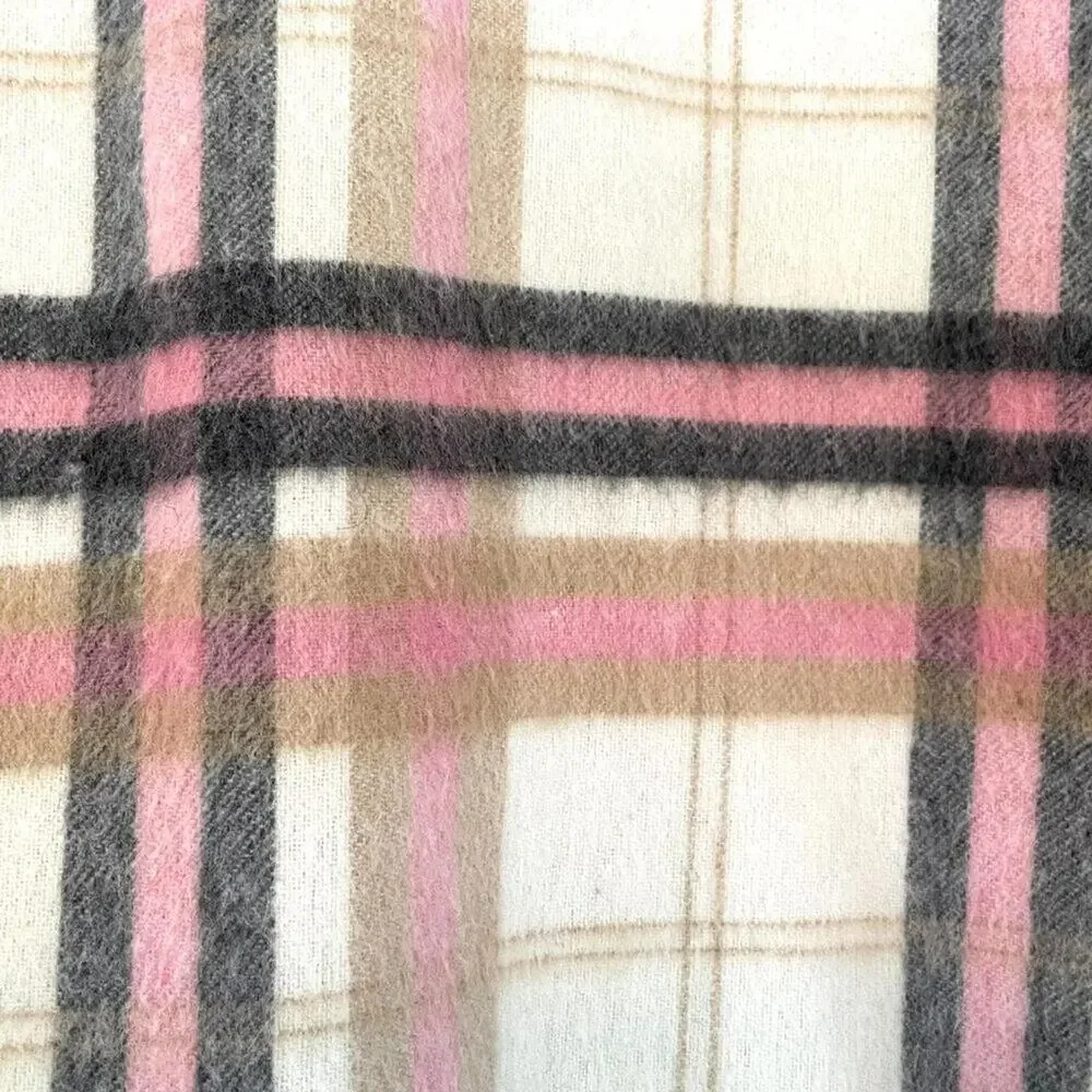 Zara Pink, Beige Plaid Check Overshirt Jacket / Shacket, Oversized 90s Grunge, S